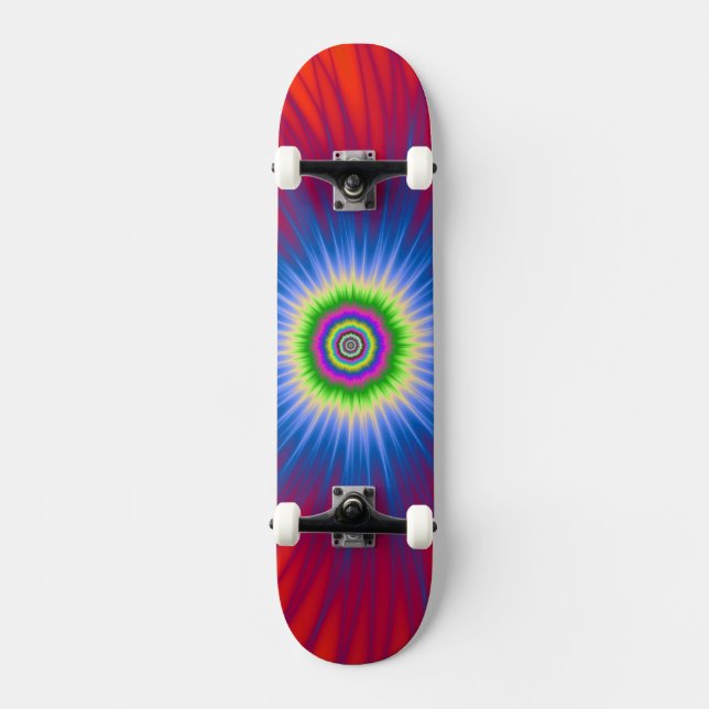 Skateboard Blue Explosion på Red Bräda 20,5 Cm (Framsida)