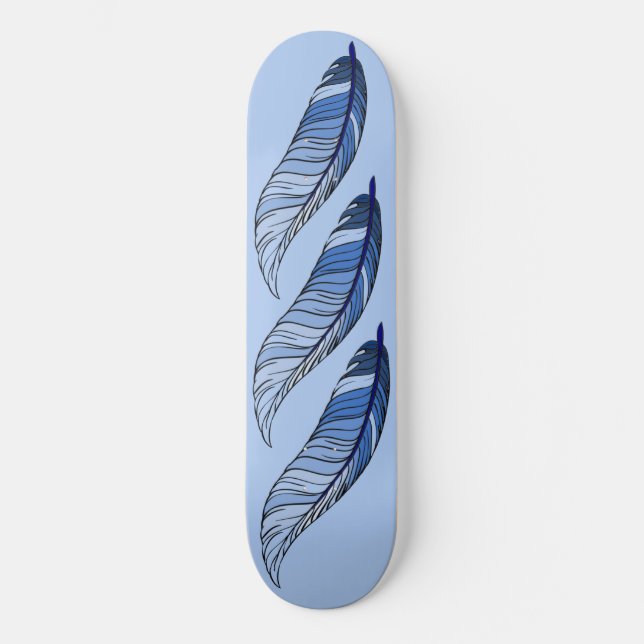 Skateboard - Blue Feathers (Framsida)