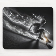 Skateboard Boy with Light Trails