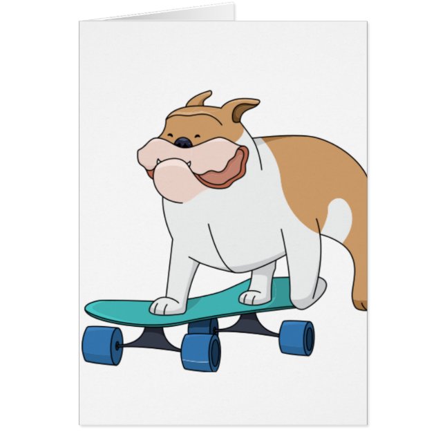 Skateboard bulldog hälsningskort (Framsidan)