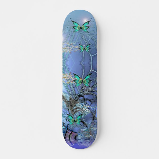 Skateboard Butterfly Blue (Framsida)