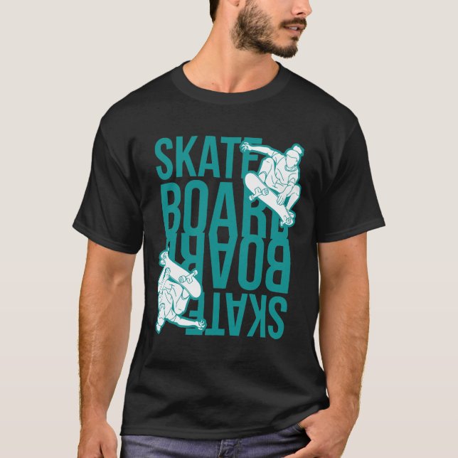skateboard Camiseta T Shirt (Framsida)