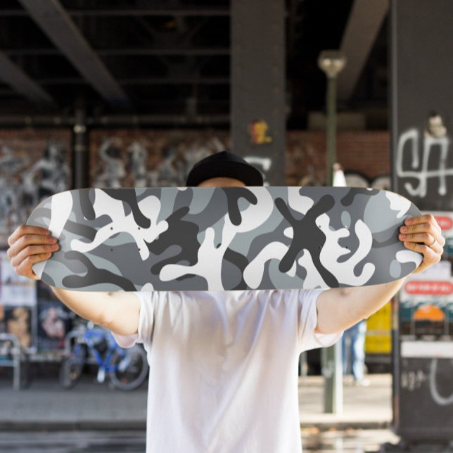 Skateboard Camo Snö | Skateboard (Gray Camo Skateboard Deck)