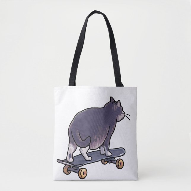 Skateboard cat bye tygkasse (Framsida)