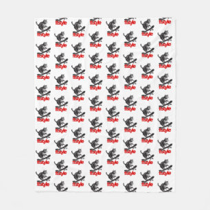 Skateboard Cat FFStyle White Fleecefilt