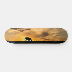 Skateboard Cattle Sunset Silhouette Skateboard
