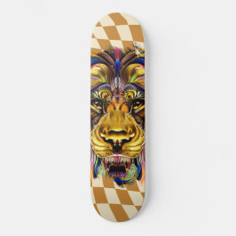 Skateboard Checkated Retro Golden Lejon