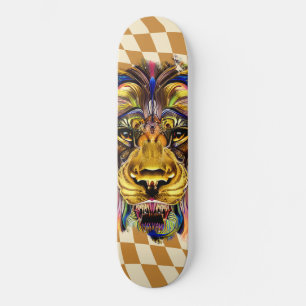 Skateboard Checkated Retro Golden Lejon