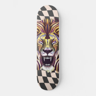 Skateboard Checkboard Retro Guld Lejona Öga