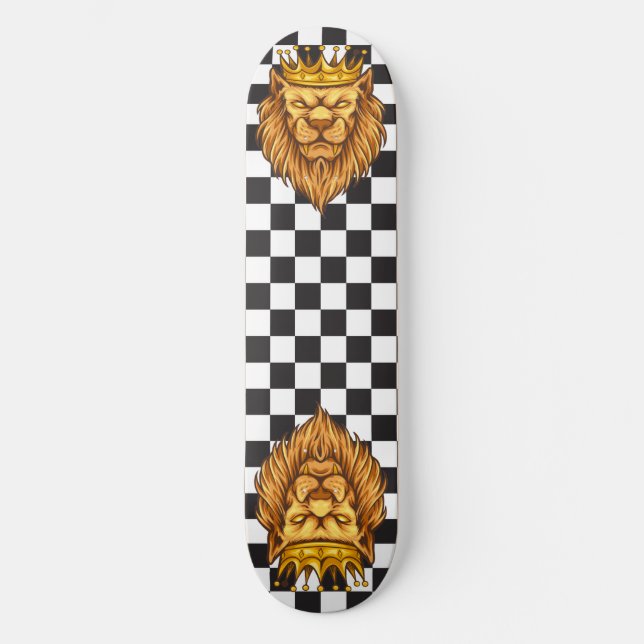 Skateboard Checkerboard Rustic Lejona Kung Krona (Framsida)
