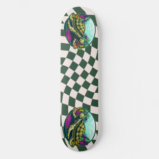 Skateboard Checkerboard Turtle Snäcka under Vatten