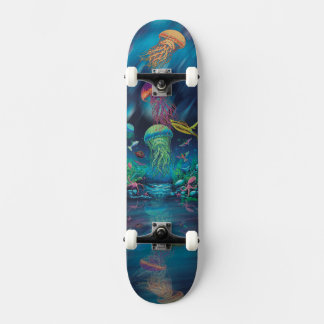 Skateboard: Colorful Underwater Graphic Mini Skateboard Bräda 18,5 Cm