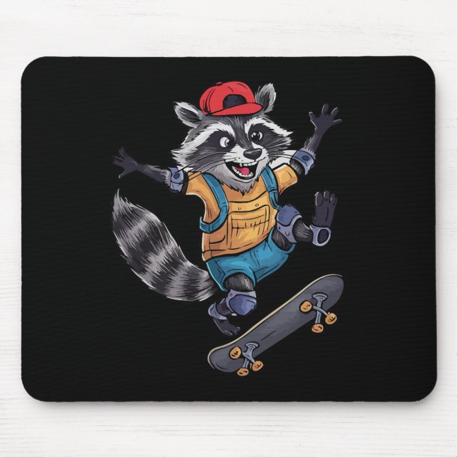 Skateboard Cool Skater Racoon  Musmatta (Framsidan)