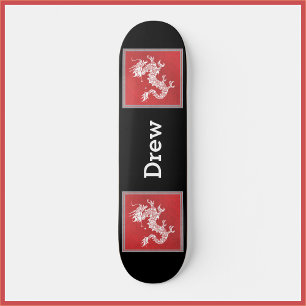 Skateboard, coola Red White och Black Dragon Mini Skateboard Bräda 18,5 Cm