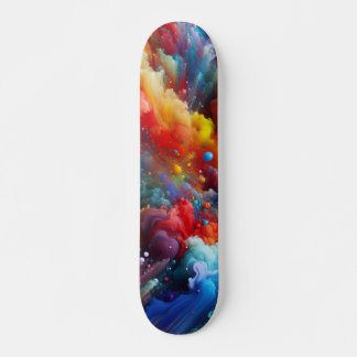 Skateboard Cosmic Färg Burst Abstrakt