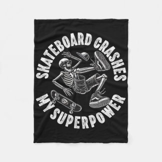 Skateboard Crash Accident Survivor Get Well Skateb Fleecefilt