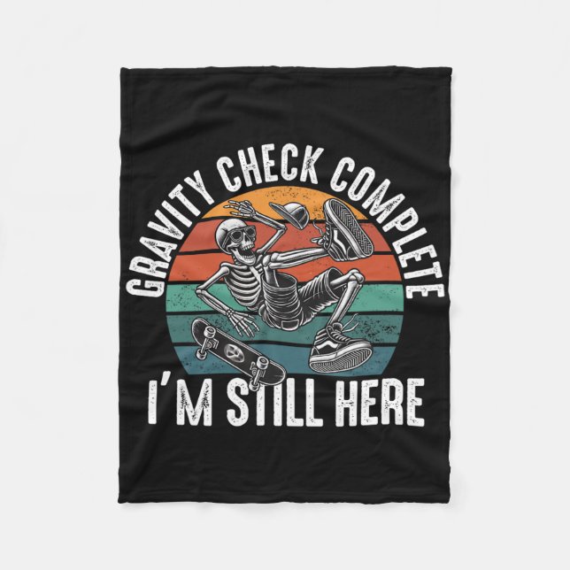 Skateboard Crash Accident Survivor Get Well Skateb Fleecefilt (Framsidan)