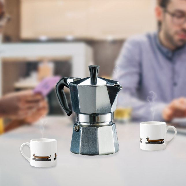 Skateboard dachshund hund espresso mugg espressomugg (Enjoy a cup with a friend)