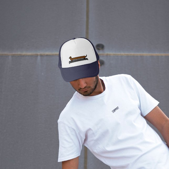 Skateboard Dachshund hund trucker/ hattlock/ hatts Keps (Looking cool in your dachshund hat)