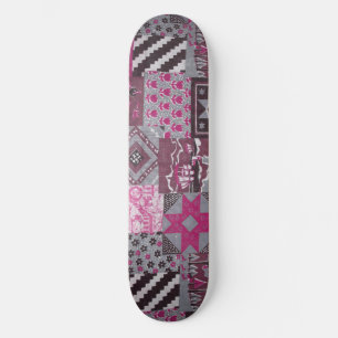 Skateboard-däck för rosa Patchwork Skateboard Bräda 19,5 Cm