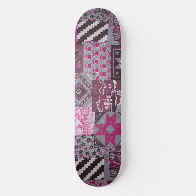Skateboard-däck för rosa Patchwork Skateboard Bräda 19,5 Cm (Framsida)