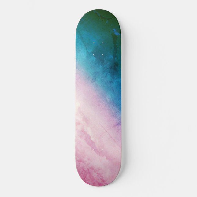Skateboard Deck, Blue and Rosa Hues i Himlar (Framsida)