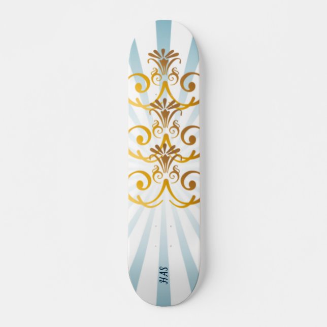 Skateboard Deck guld Baroque Mönster (Framsida)