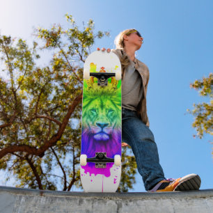 Skateboard Deck i lejona Kung i Abstrakt Färg!