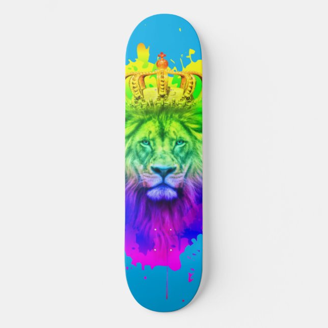 Skateboard Deck i lejona Kung i Abstrakt Färg! (Framsida)