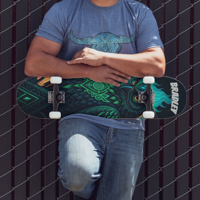 Skateboard Deck med Personlig "Mystic Uggla" med C (Utomhus 3)