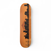 Skateboard Deck - Portland Skyline - Orange