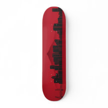 Skateboard Deck - Portland Skyline - Red