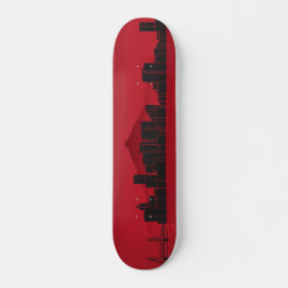 Skateboard Deck - Portland Skyline - Red