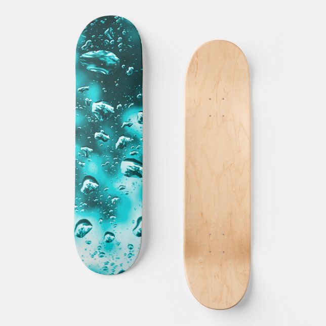 Skateboard Deck, Teal Raindros design (Framsida)