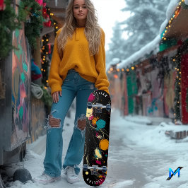 Skateboard-dek för fet Abstrakt Swirl-design Mini Skateboard Bräda 18,5 Cm