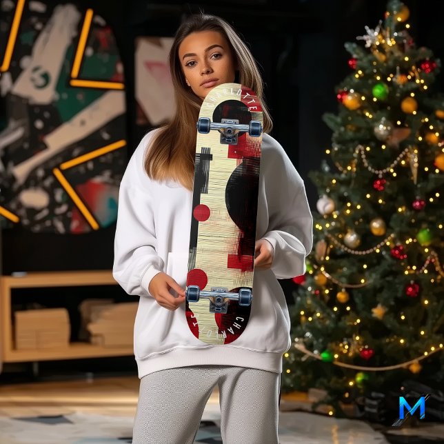 Skateboard design för fet röd och svart Abstrakt (Skapare uppladdad)