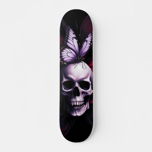 Skateboard-design för gotin Skull-fjäril Mini Skateboard Bräda 18,5 Cm (Framsida)
