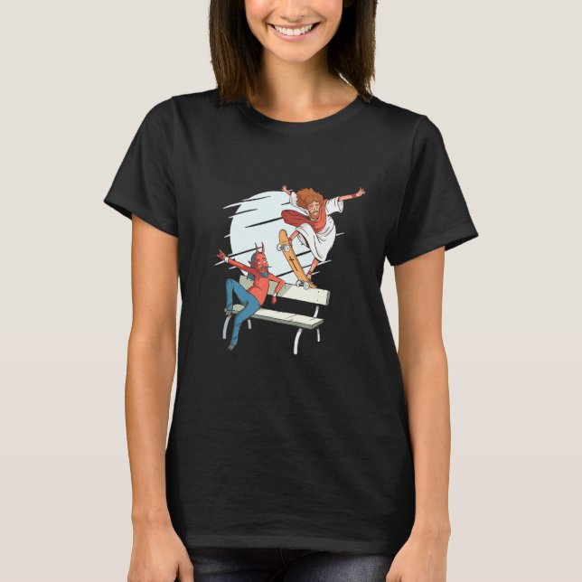 Skateboard design med Jesus Grind T Shirt (Framsida)