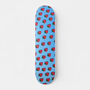 Skateboard Designer Blue Strawberry Vaporwave Desi
