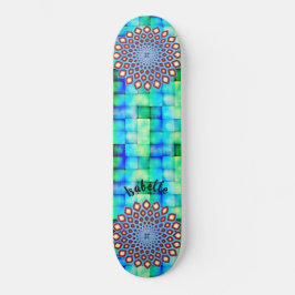 Skateboard, Diaphanous Swag Elegant Mandala Stil Mini Skateboard Bräda 18,5 Cm