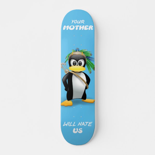 Skateboard "Din mor ontr oss" (Framsida)