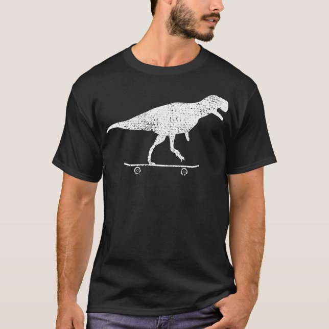 Skateboard Dino Gift Vintage T Shirt (Framsida)