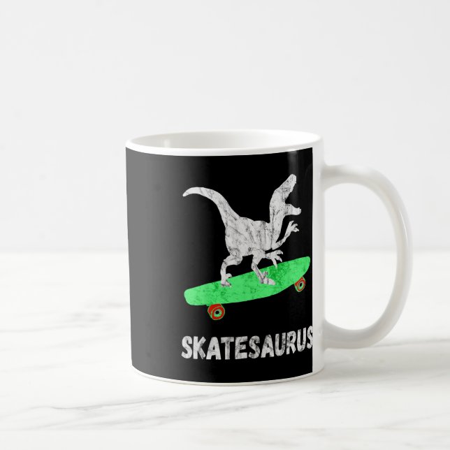 Skateboard Dinosaur Skateboardåkande T-rex Rolig S Kaffemugg (Höger)