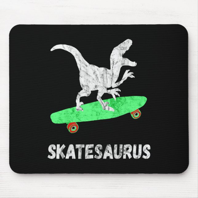 Skateboard Dinosaur Skateboarding T-rex Rolig Skat Musmatta (Framsidan)