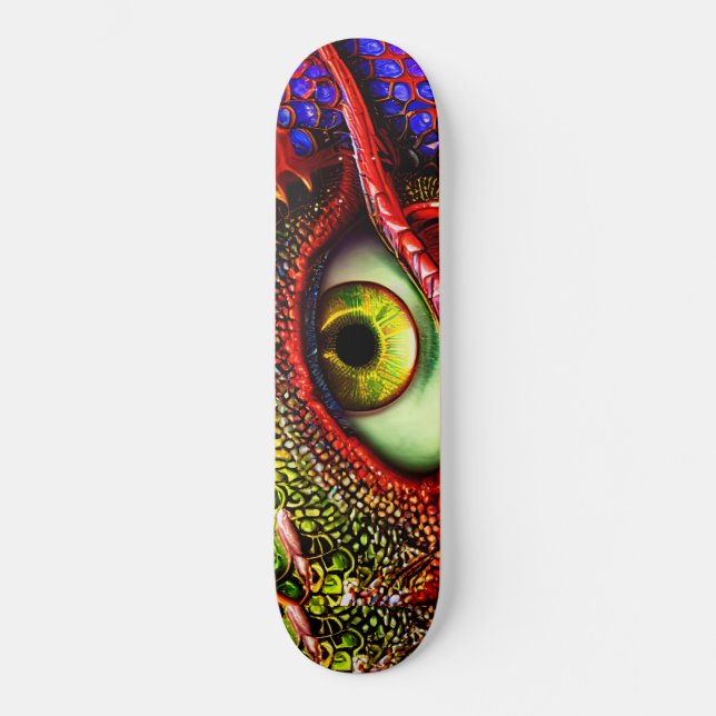 Skateboard Dragon Retro Coola Öga (Framsida)