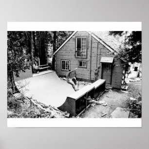 Skateboard, en svartvit utskrift poster