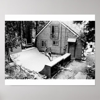 Skateboard, en svartvit utskrift poster