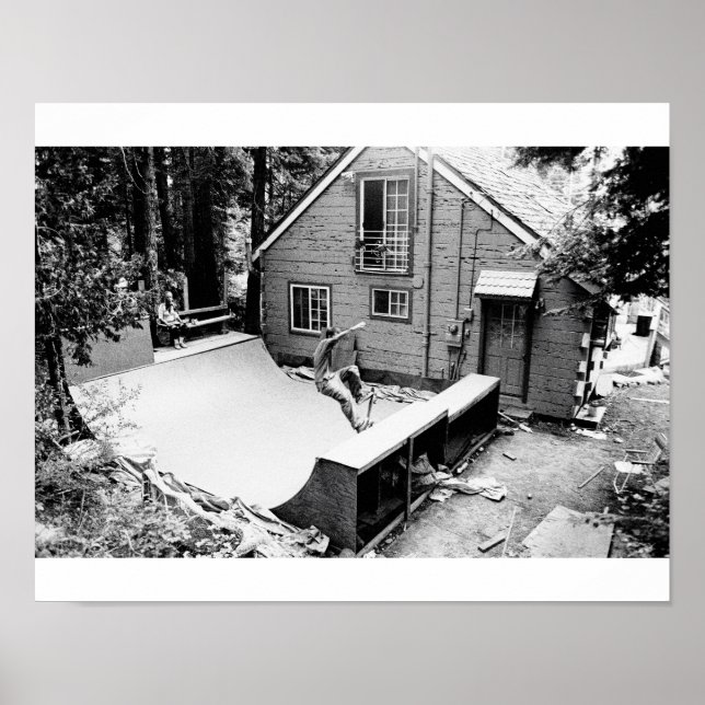 Skateboard, en svartvit utskrift poster (Framsidan)