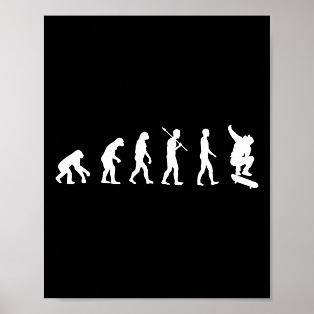 Skateboard Evolution - Skateboarding Present T-shi Poster (Framsidan)