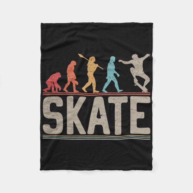 Skateboard Evolution Skater Skateboard Och Skate Fleecefilt (Framsidan)